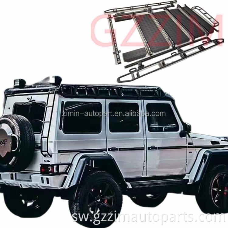 Gari inayoweza kurekebishwa aluminium alloy / chuma paa rack nyeusi paa la kubeba kwa merc*des-b*nz g-class